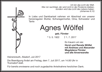 Anzeige von Agnes Wölfel von MGO