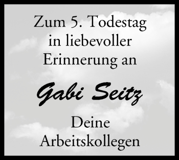 Anzeige von Gabi Seitz von MGO