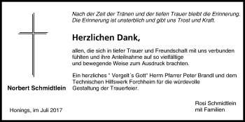 Anzeige von Norbert Schmidtlein von MGO