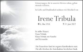 Anzeige von Irene Tribula von MGO