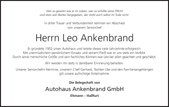Anzeige von Leo Ankenbrand von MGO