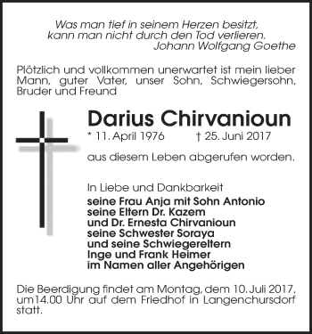 Anzeige von Darius Chirvanioun von MGO