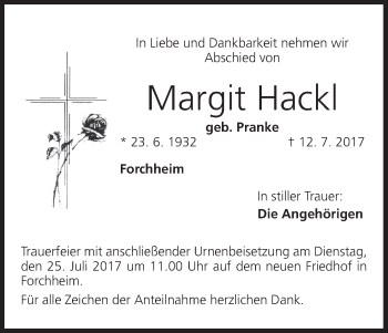 Anzeige von Margit Hackl von MGO