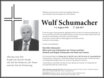 Anzeige von Wulf Schumacher von MGO