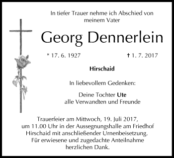 Anzeige von Georg Dennerlein von MGO