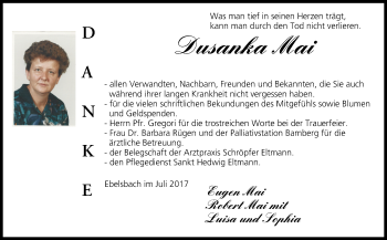 Anzeige von Dusanka Mai von MGO