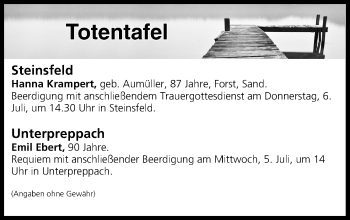 Anzeige von Totentafel vom 05.07.2017 von MGO