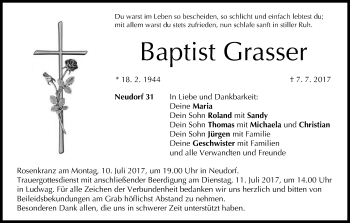 Anzeige von Baptist Grasser von MGO
