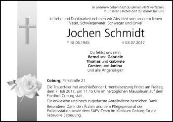 Anzeige von Jochen Schmidt von MGO