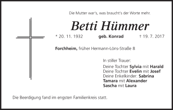 Anzeige von Betti Hümmer von MGO