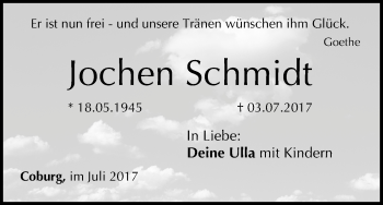 Anzeige von Jochen Schmidt von MGO