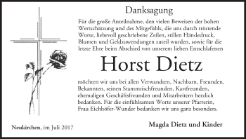 Anzeige von Horst Dietz von MGO