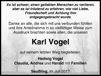 Anzeige von Karl Vogel von MGO