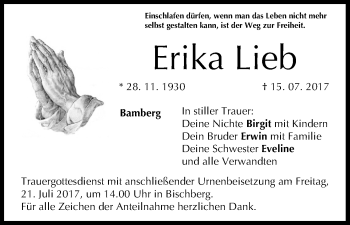 Anzeige von Erika Lieb von MGO
