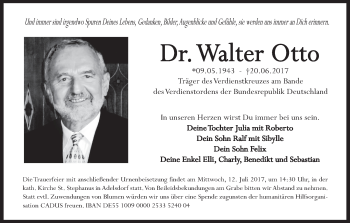 Anzeige von Walter Otto von MGO