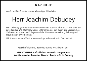 Anzeige von Joachim Debudey von MGO
