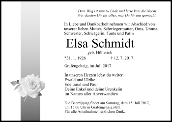Anzeige von Elsa Schmidt von MGO