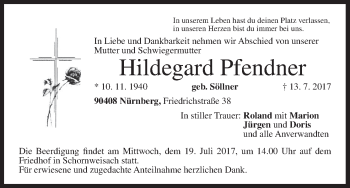 Anzeige von Hildegard Pfendner von MGO