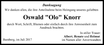 Anzeige von Oswald Knorr von MGO