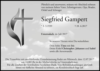 Anzeige von Siegfried Gampert von MGO