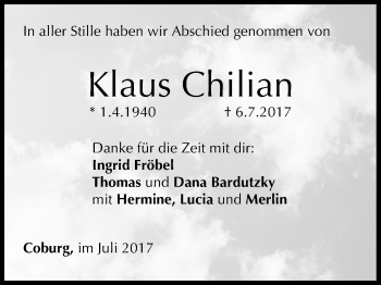 Anzeige von Klaus Chilian von MGO