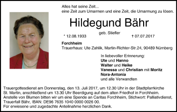 Anzeige von Hildegund Bähr von MGO