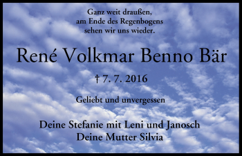 Anzeige von René Volkmar Benno Bär von MGO