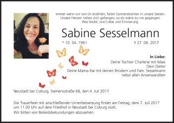 Anzeige von Sabine Sesselmann von MGO