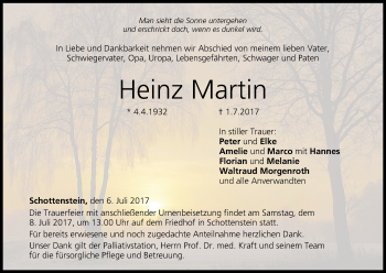 Anzeige von Heinz Martin von MGO
