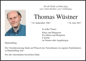 Anzeige von Thomas Wüstner von MGO