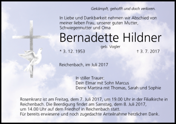 Anzeige von Bernadette Hildner von MGO