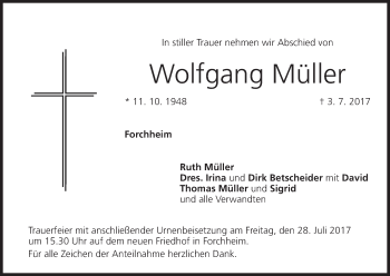Anzeige von Wolfgang Müller von MGO