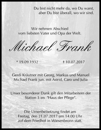Anzeige von Michael Frank von MGO
