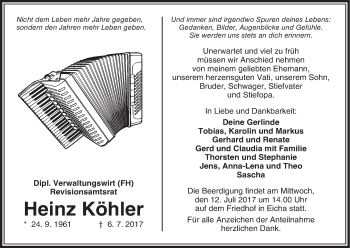 Anzeige von Heinz Köhler von MGO