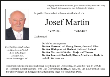 Anzeige von Josef Martin von MGO