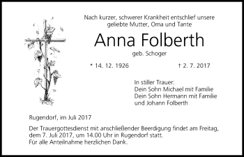 Anzeige von Anna Folberth von MGO