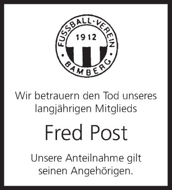 Anzeige von Fred Post von MGO