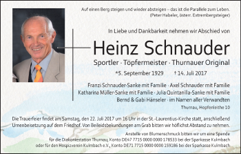 Anzeige von Heinz Schnauder von MGO