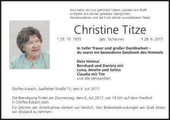 Anzeige von Christine Titze von MGO