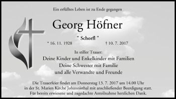 Anzeige von Georg Höfner von MGO