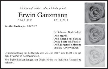 Anzeige von Erwin Ganzmann von MGO