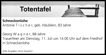 Anzeige von Totentafel vom 07.07.2017 von MGO