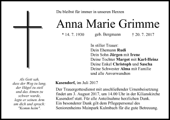 Anzeige von Anna Marie Grimme von MGO
