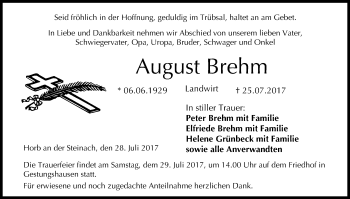 Anzeige von August Brehm von MGO