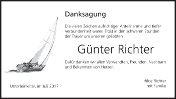 Anzeige von Günter Richter von MGO