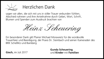 Anzeige von Heinz Scheuering von MGO