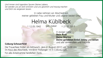 Anzeige von Helma Kühlbeck von MGO