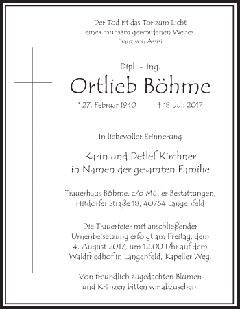 Anzeige von Ortlieb Böhme von MGO