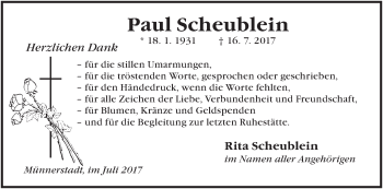 Anzeige von Paul Scheublein von MGO