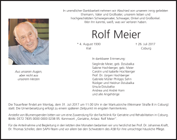 Anzeige von Rolf Meier von MGO